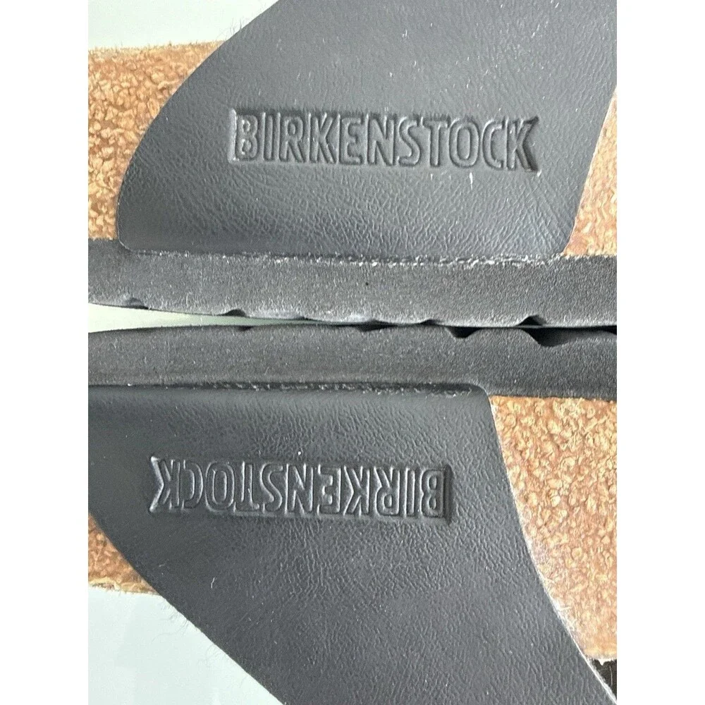 ✿ Birkenstock Gizeh Black Leather Sandals EU 39 US 8 Thong Comfort Germany